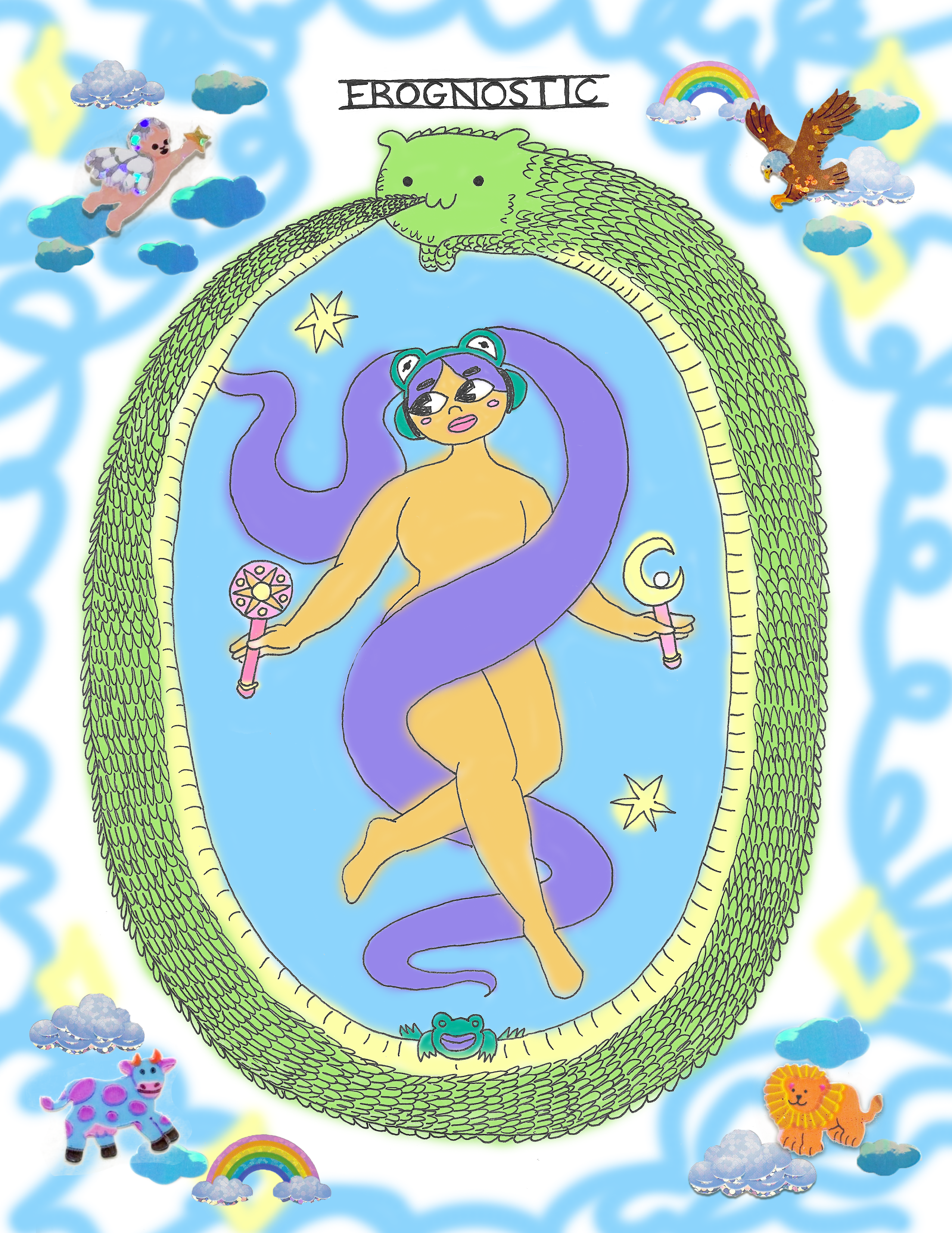 Frognostic 🌎 The World 🌙 Tarot Print